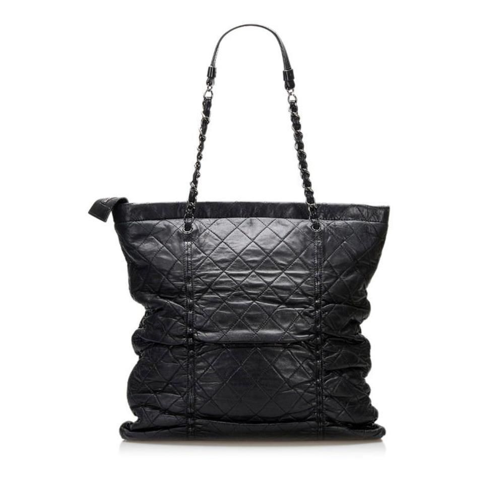 Chanel Matelasse Chain Shoulder Bag Tote Bag Black